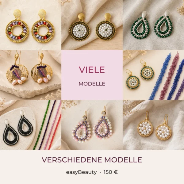Verschiedene handgemachte easyBeauty Ohrring-Modelle für 150 Euro
